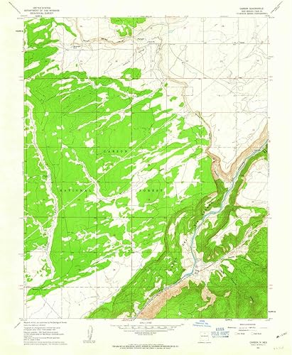 YellowMaps Carson NM topo map, 124000 Scale, 7.5 X 7.5 Minute, Historical, 1961, Updated 1963, 26.8 x 22.2 in