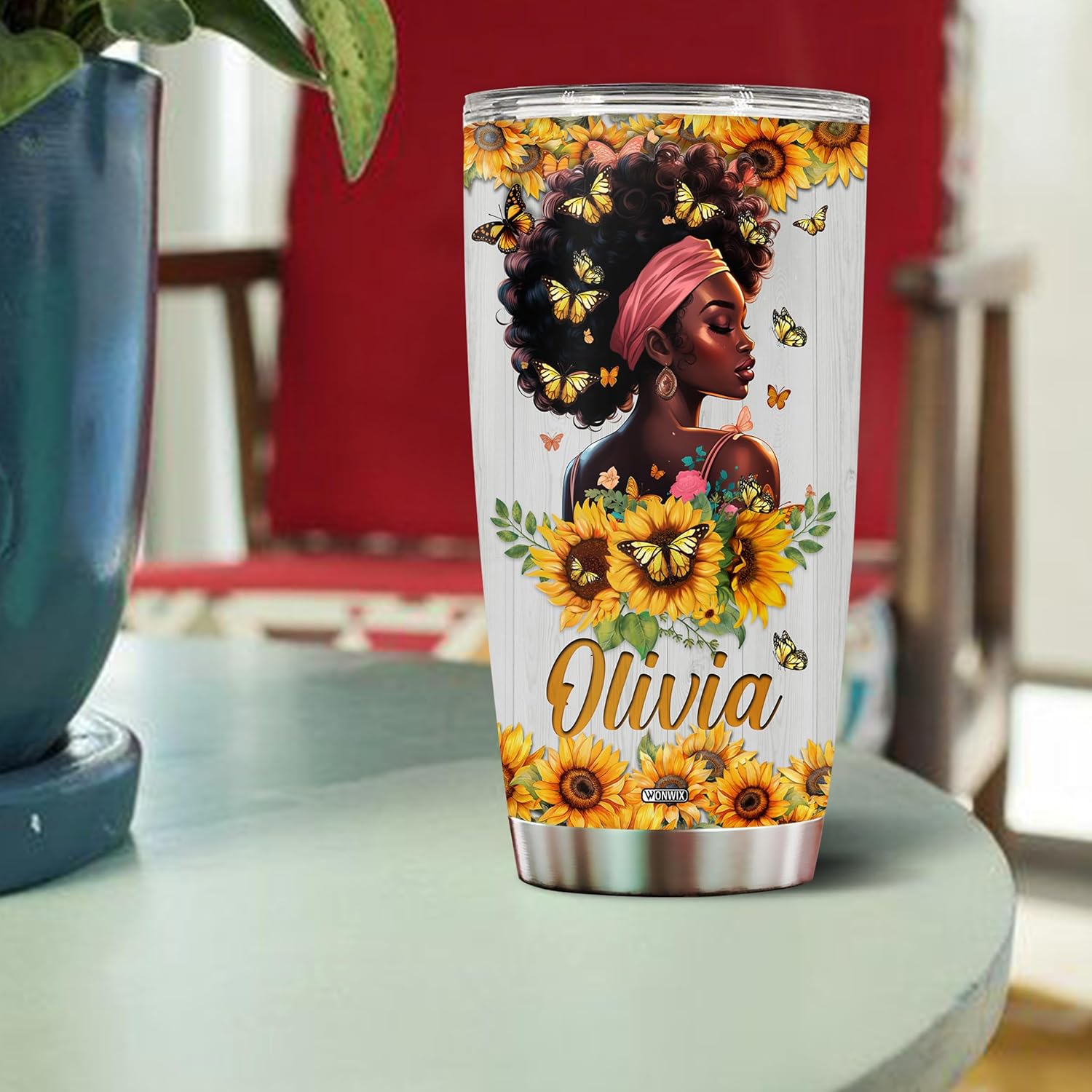 Personalized Black Queen Tumbler Gifts for Women Faith Bible Travel Cup Coffee Mug Insulated Stainless Steel 20oz With Lid Water Bottle Gift for Black Girl