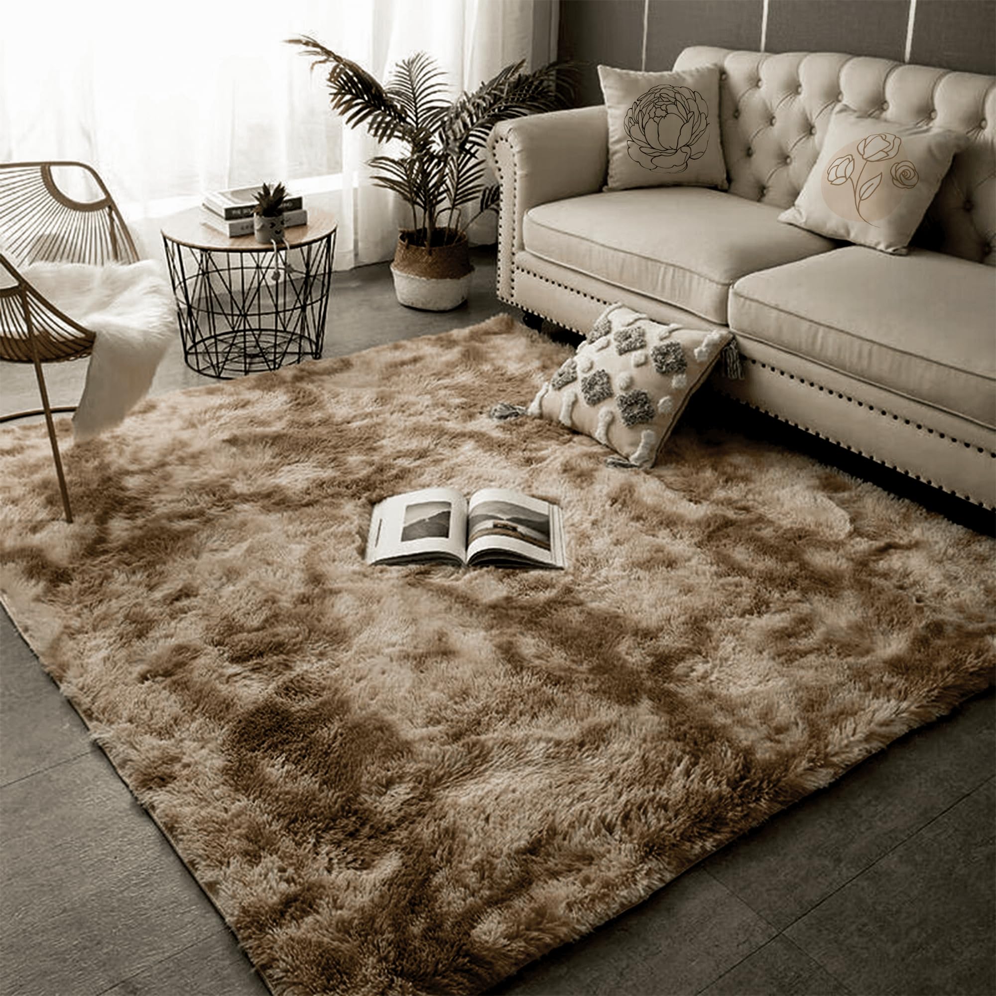 Tapis salon shaggy 200x280 cm de qualité supérieure moquette en peluche