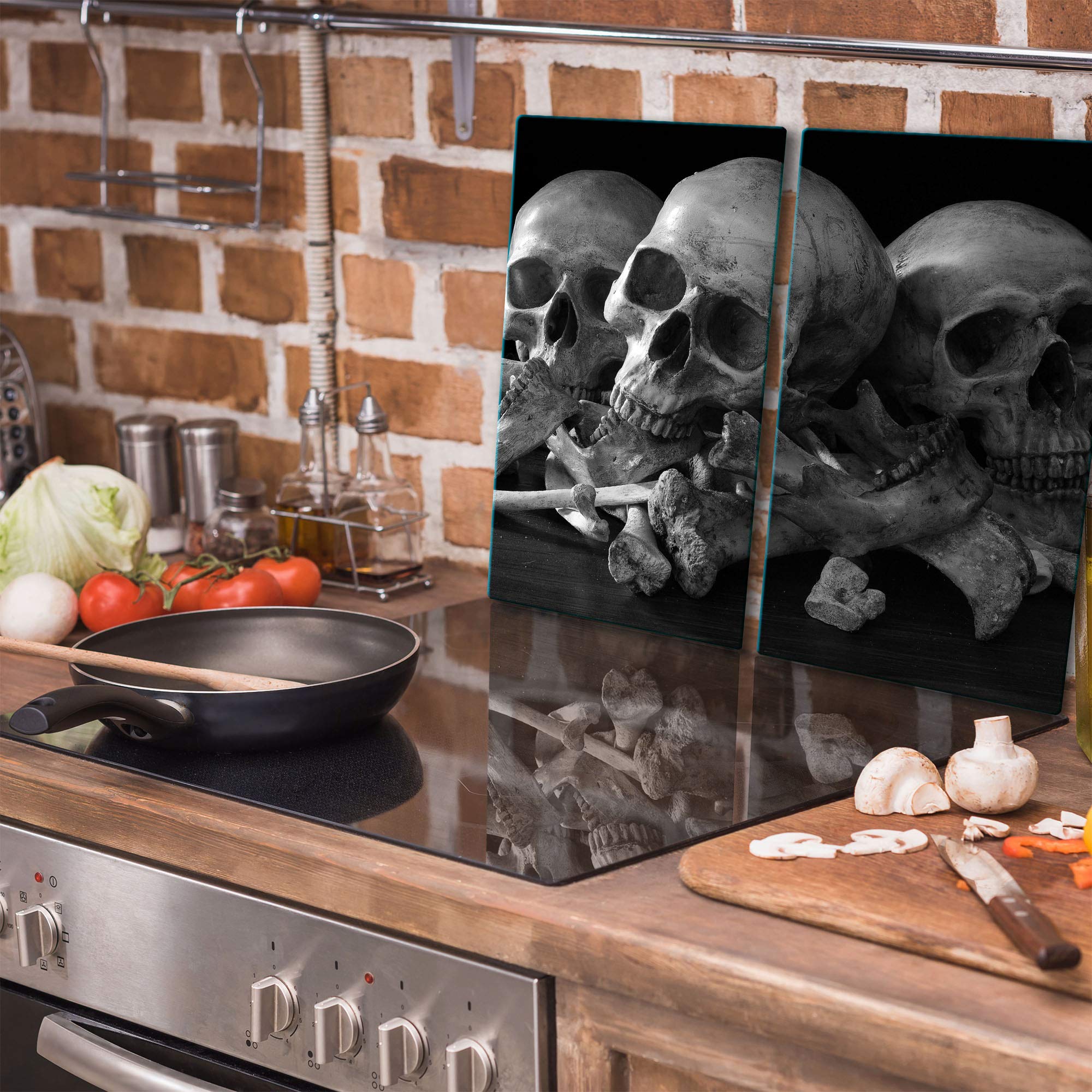 Protège Plaque Induction Plaque Protection Plaque De Cuisson TMK - Verre Trempé 30x52cm, Anti-éclaboussures, Motif Pop Art Protege Plaque De Cuisson