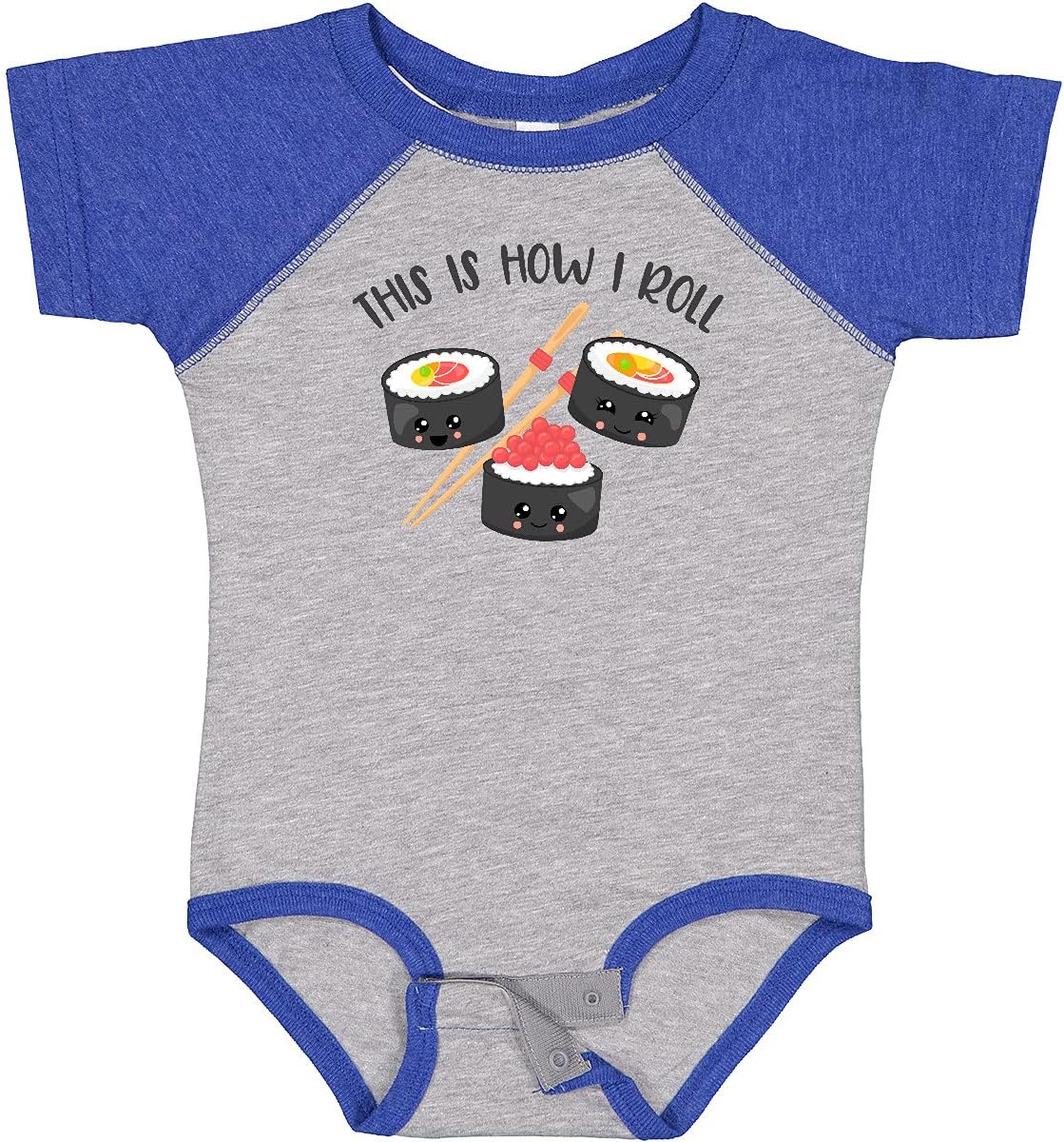 inktastic Kawaii How I Roll Sushi Baby Bodysuit