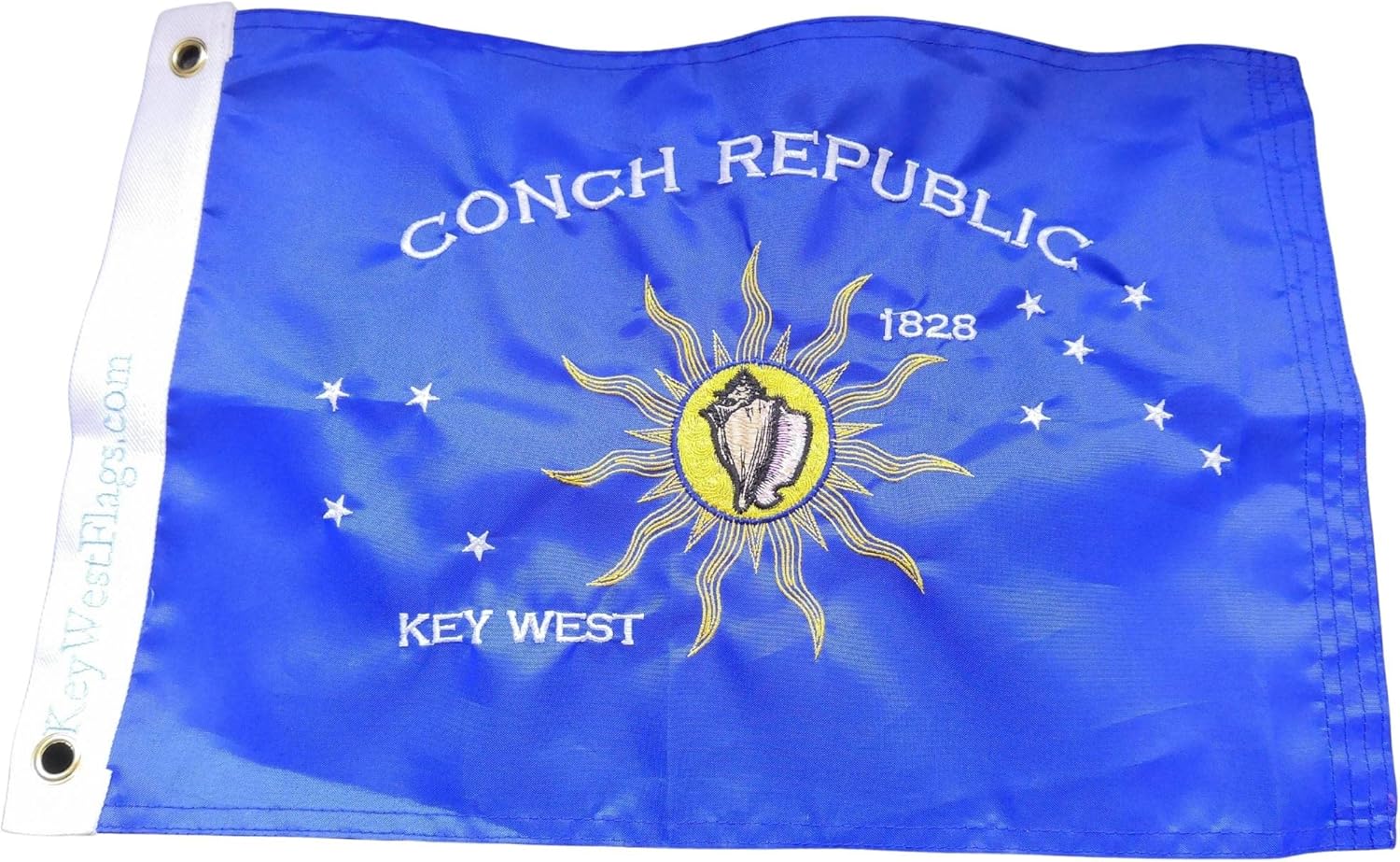 12x18 Embroidered Conch Republic Independence Secession Boat/RV/Bike Flag from Key West Florida Single-Sided 100% Heavy-Duty 300D Nylon