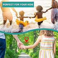 Vista 5 de Pulsera impermeable para Airtag para niños (paquete de 2) - Pulsera de silicona suave para niños, funda completa compatible con Apple Airtag