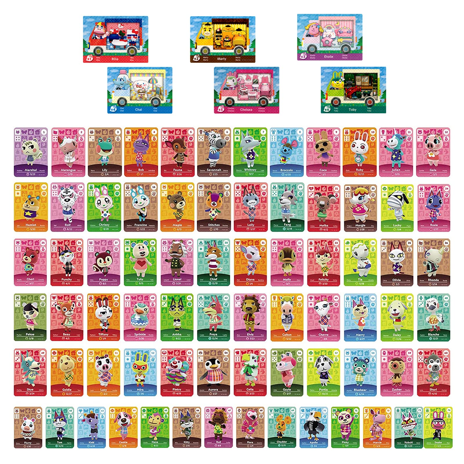 Amazon.com: 80Pcs Mini NFC Card Game Villager Cards Compatible with Animal  Crossing New Horizons ACNH Amiibo Cards with Storage Case : Video Games