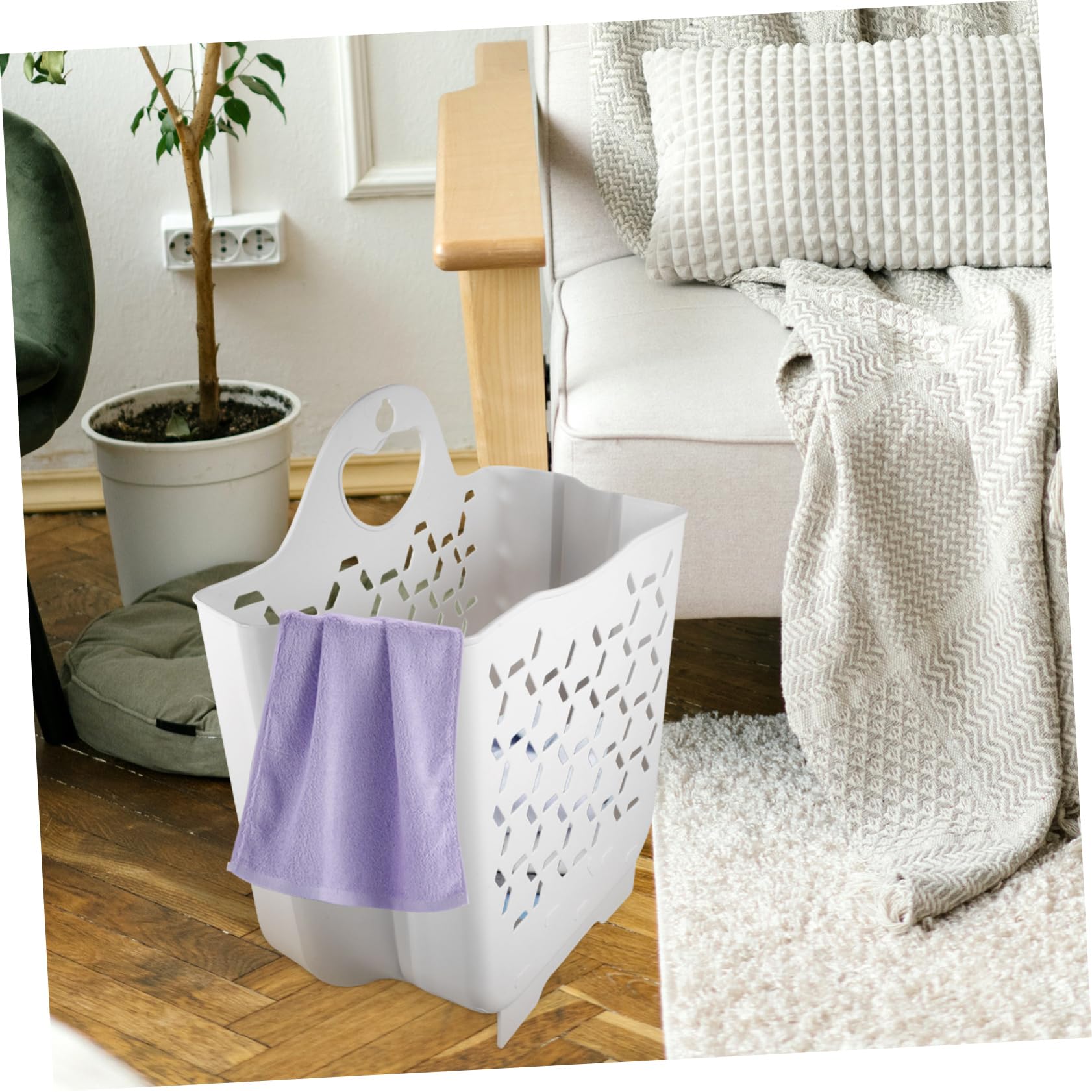 Mipcase 4 Pezzi Cesta Portabiancheria Pieghevole da Contenitore per Biancheria con per Bagno Camera e Salvante e Facile da Installare
