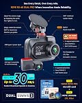 Rove R2-4K Dual PRO Dash Cam Front and Rear, 4K+2K Dash Camera for Cars, STARVIS 2 IMX678 + IMX675 Sensors, Free 128GB Card + CPL, WiFi 6 - up to 30MB/s Download Speed, 3" IPS, 24Hr Parking Mode