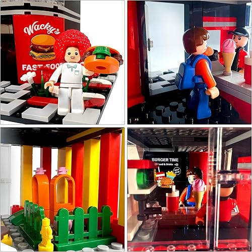 Miniatura 6 de General Jim's Wacky Burger Modular Fast Food Hamburguesa Conjunto Restaurante Bloques de Construcción Juego de Ladrillos