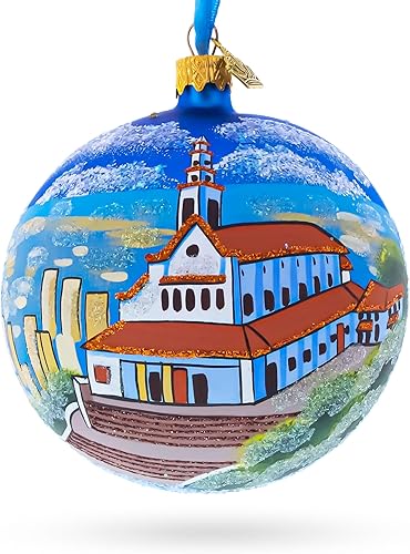 Mount Monserrate, Bogotá, Colombia - Bola de cristal de adorno navideño de 4 pulgadas