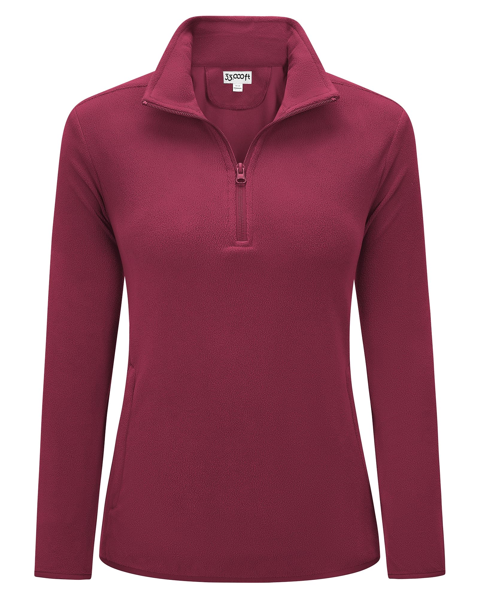 33,000ft Damen Fleece Pullover mit Halbreißverschluss Fleeceshirt Winter Warm Ski-Pullover Microfleece Atmungsaktiv Fleecepulli für Reisen Wandern Skifahren