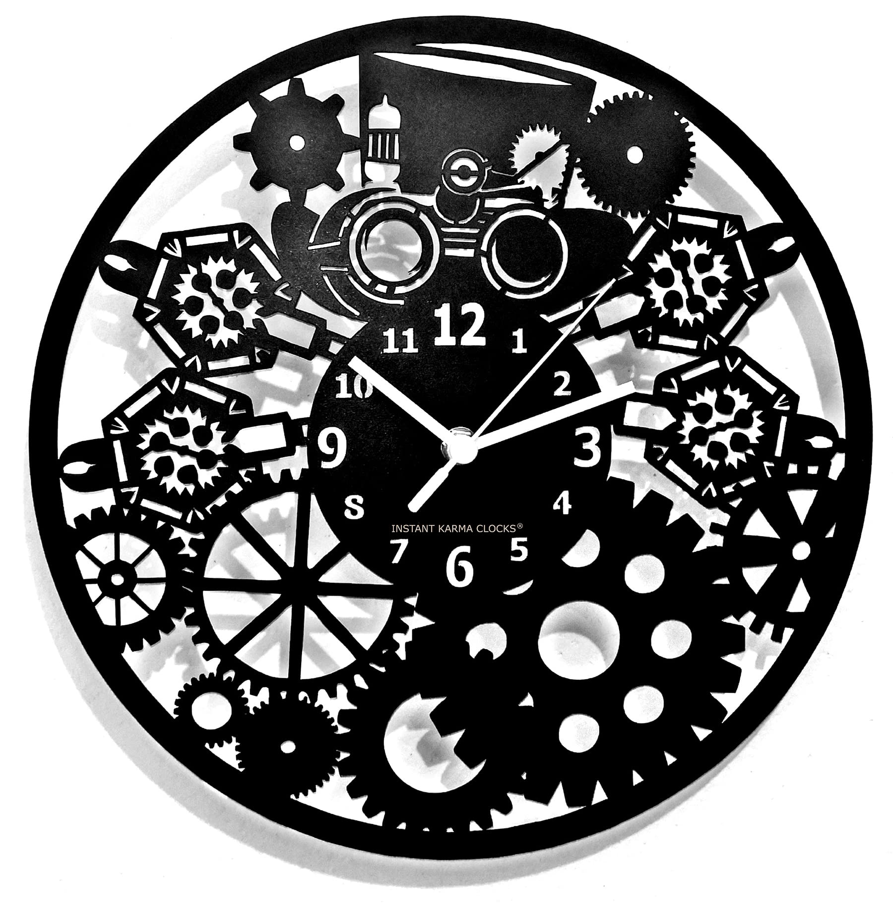 Instant Karma Clocks Wall Clock ➤ Steampunk Retro Gears Industrial