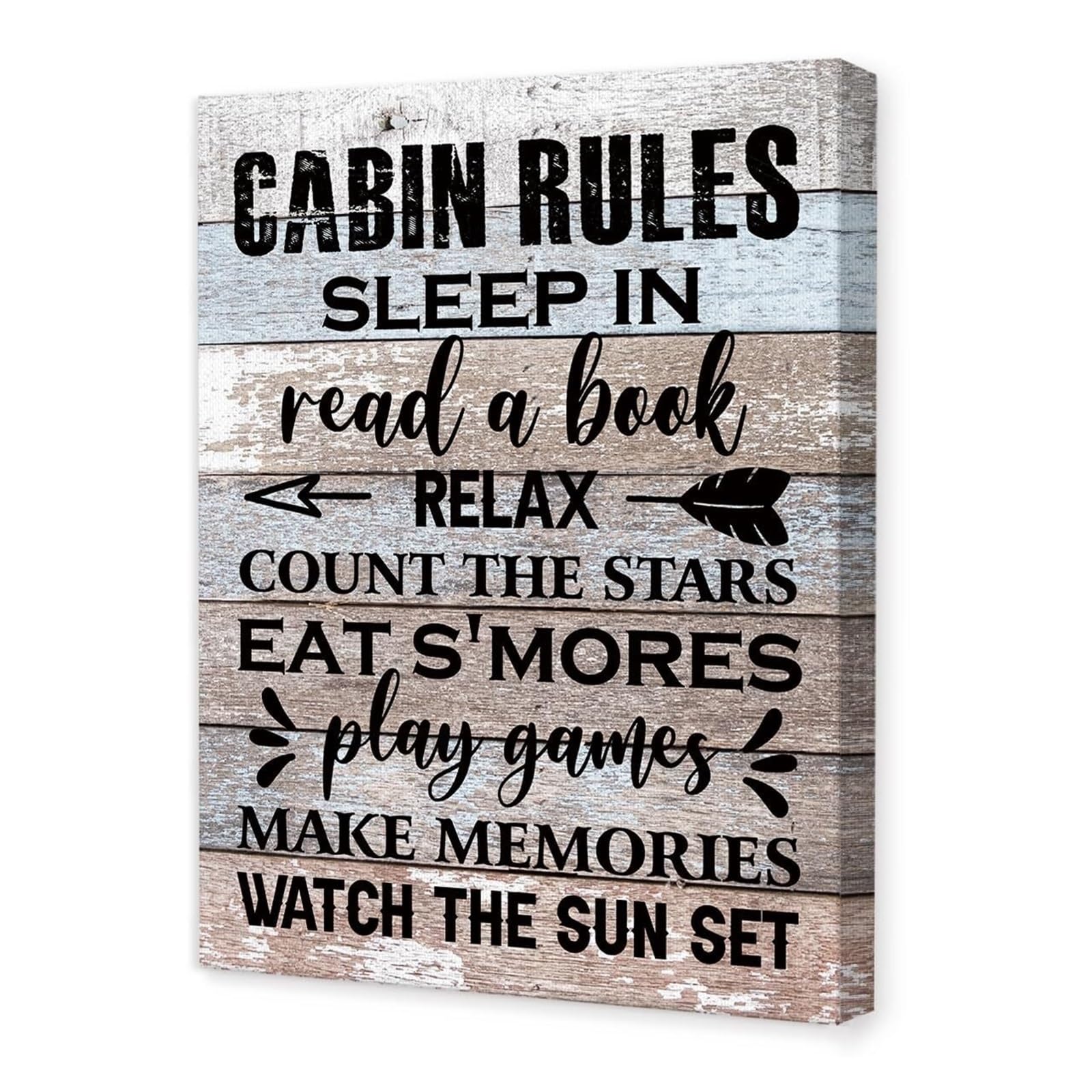 RNUMLIGH Camping Wall-Art poster Cabin Rules Canvas Wall Decor poster RV Wall-Art for Inside Camper Cabin Lake House,Campers Gifts poster(Framed,08x12inch(20x30cm))