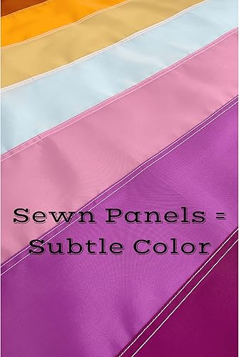 Miniatura 2 de Bandera de lesbianas  Bandera LGBTQ Les Pride de 3 x 5 pies, estilo puesta de sol, nailon para exteriores, rayas cosidas y ojales de latón,