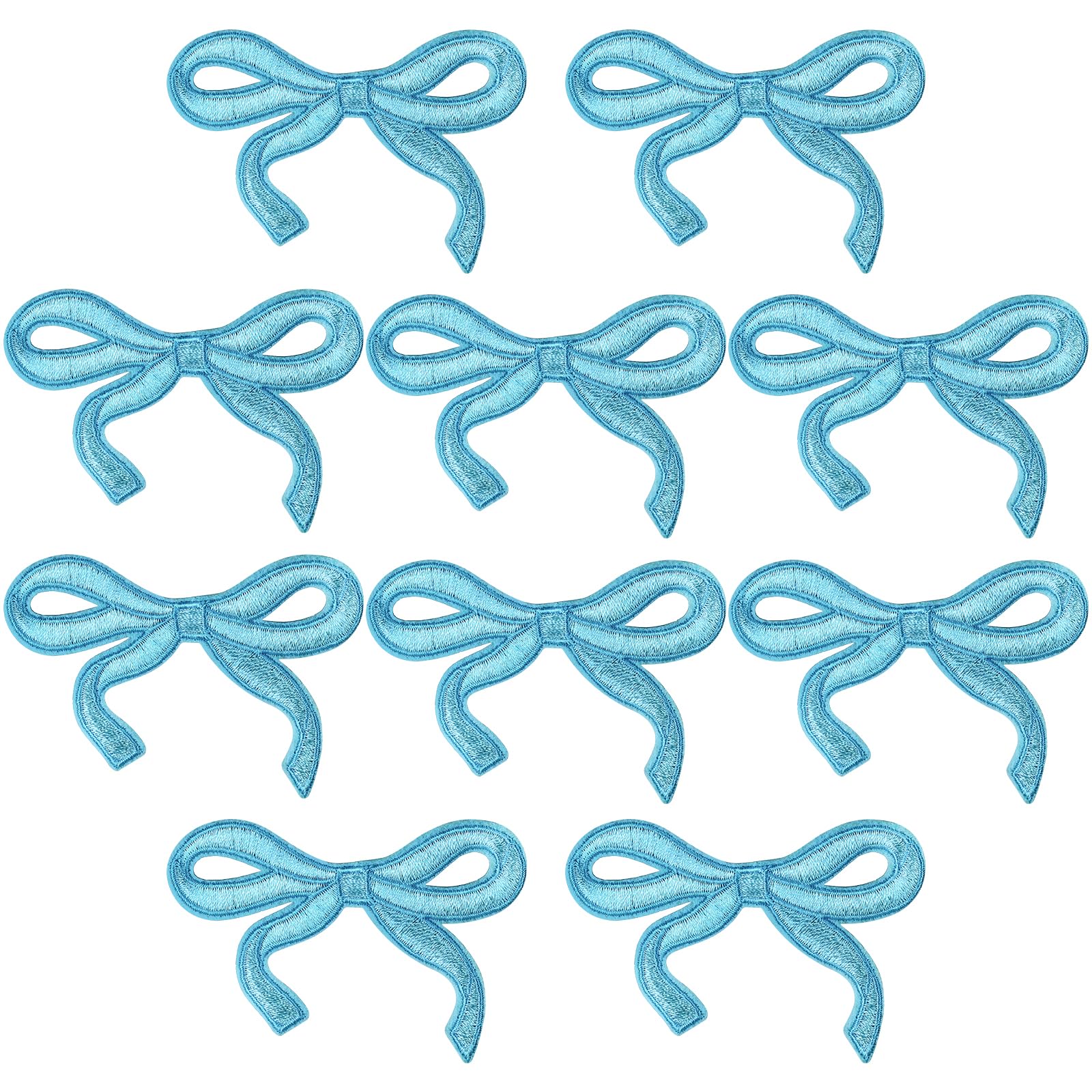 10pcs/Lot Small Bowknot Patch Embroidery Sticker Iron On Patcs For Clothing Applique Embroidery DIY Clothing Accessories