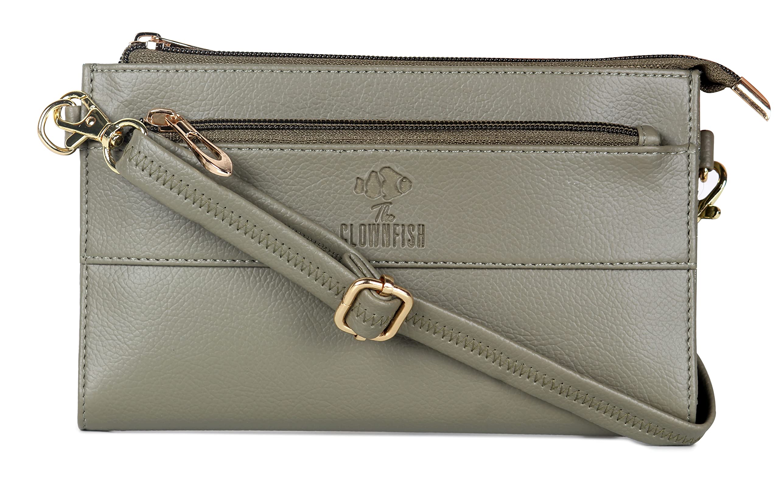 Priscilla Collection Womens Wallet Clutch Sling Bag Ladies Purse with Multiple Card Holders (Olive Green)-image-3