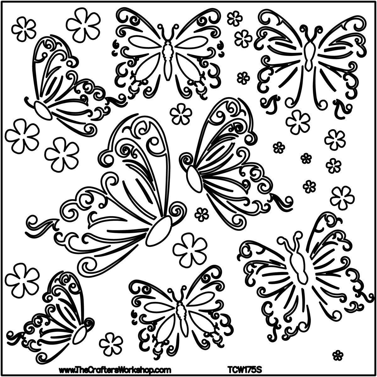 The Crafter's Workshop Black Butterflies Mini Template