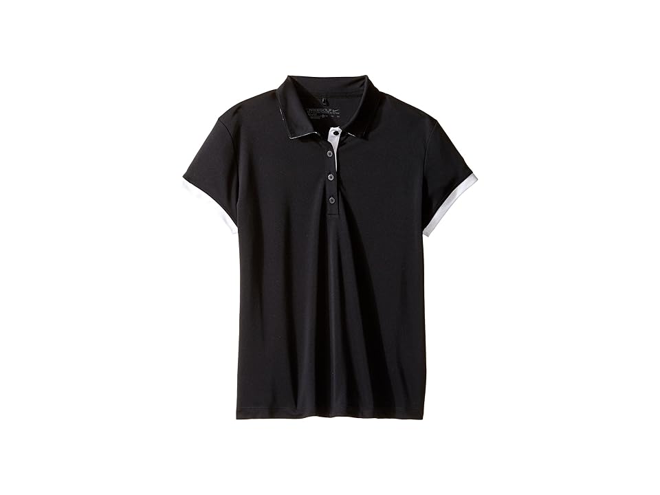 

Nike Kids Victory Polo (Little Kids/Big Kids) (Black/White/White) Girl's Short Sleeve Knit