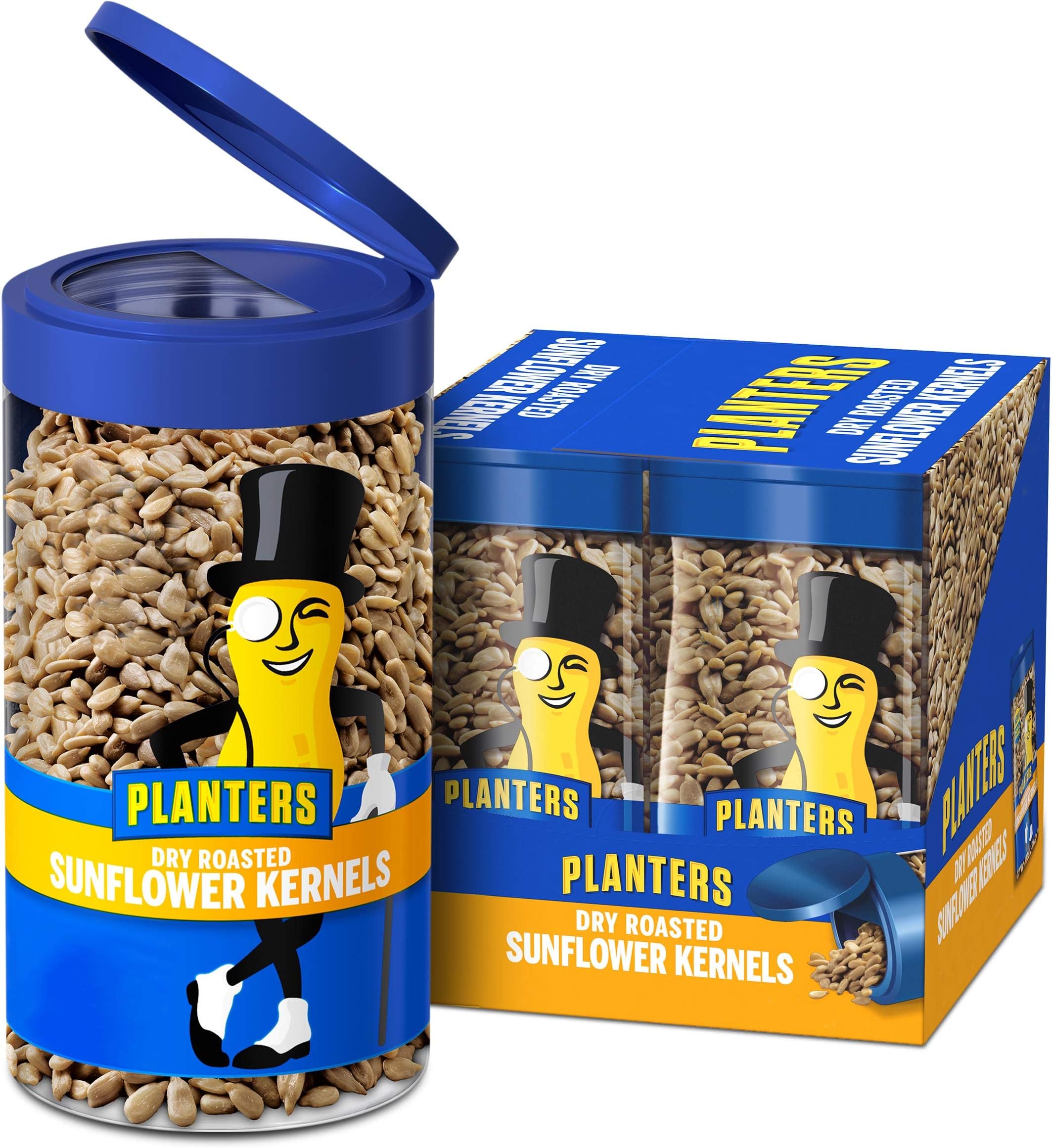 Pop & Pour Dry Roasted Sunflower Seeds to Eat, Road Trip Snack, Plant-Based Protein, Snacks for Adults, After School Snacks for Kids, Bulk Nuts, Kosher, 5.85oz Jar (4 Count)