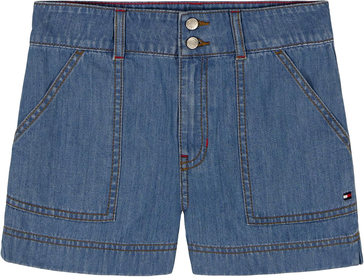 Girls' Patch Pocket Short, Zipper Fly & Double Button Closure