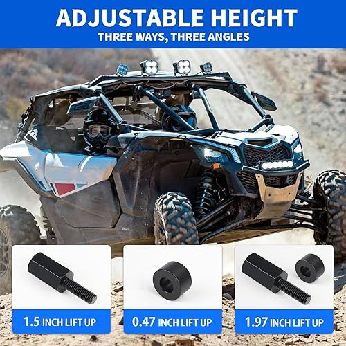 Miniatura 3 de Kit de montaje de elevador de asiento compatible con Can Am Maverick X3 X3 MAX X3 R, elevador UTV Seat 0.5"/1.5"/2" ajustable negro