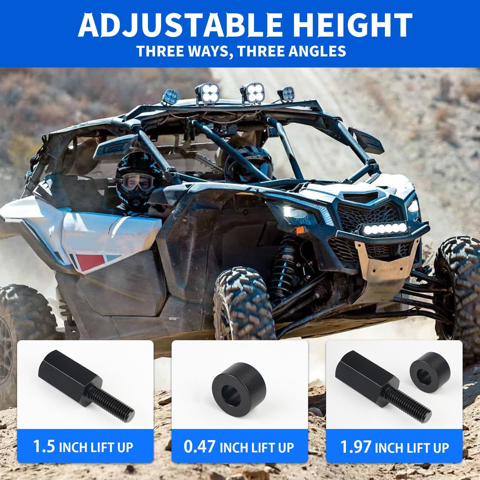4 Supports Élévateurs De Siège ABSOPRO Pour Can-Am Maverick X3 - Pièces De Rechange Solides 2017-2022