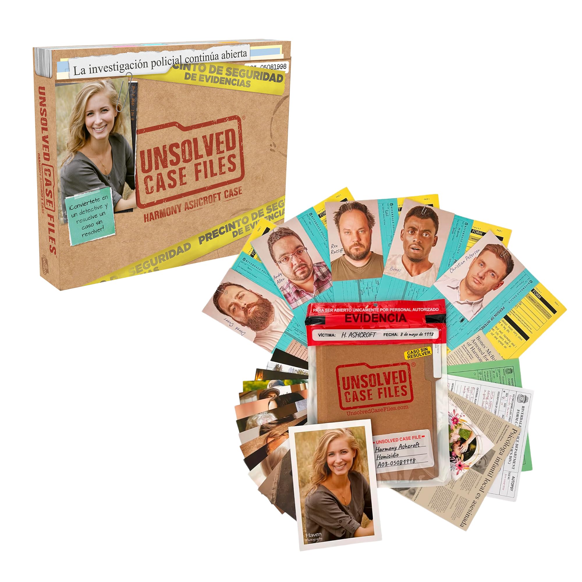 Bizak Unsolved Case Files Harmony Ashcroft, Crime Solving Mystery and Deduction Game, Analyzes Real Evidence and Testimonials, Immersive Experience, +14 Years (64553080)