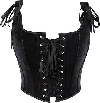 Womens Bustier Corset Lace Boned-Top Mesh Tops Renaissance Fit Crop Waist Bodyshaper Gothic Jacquard Lingerie