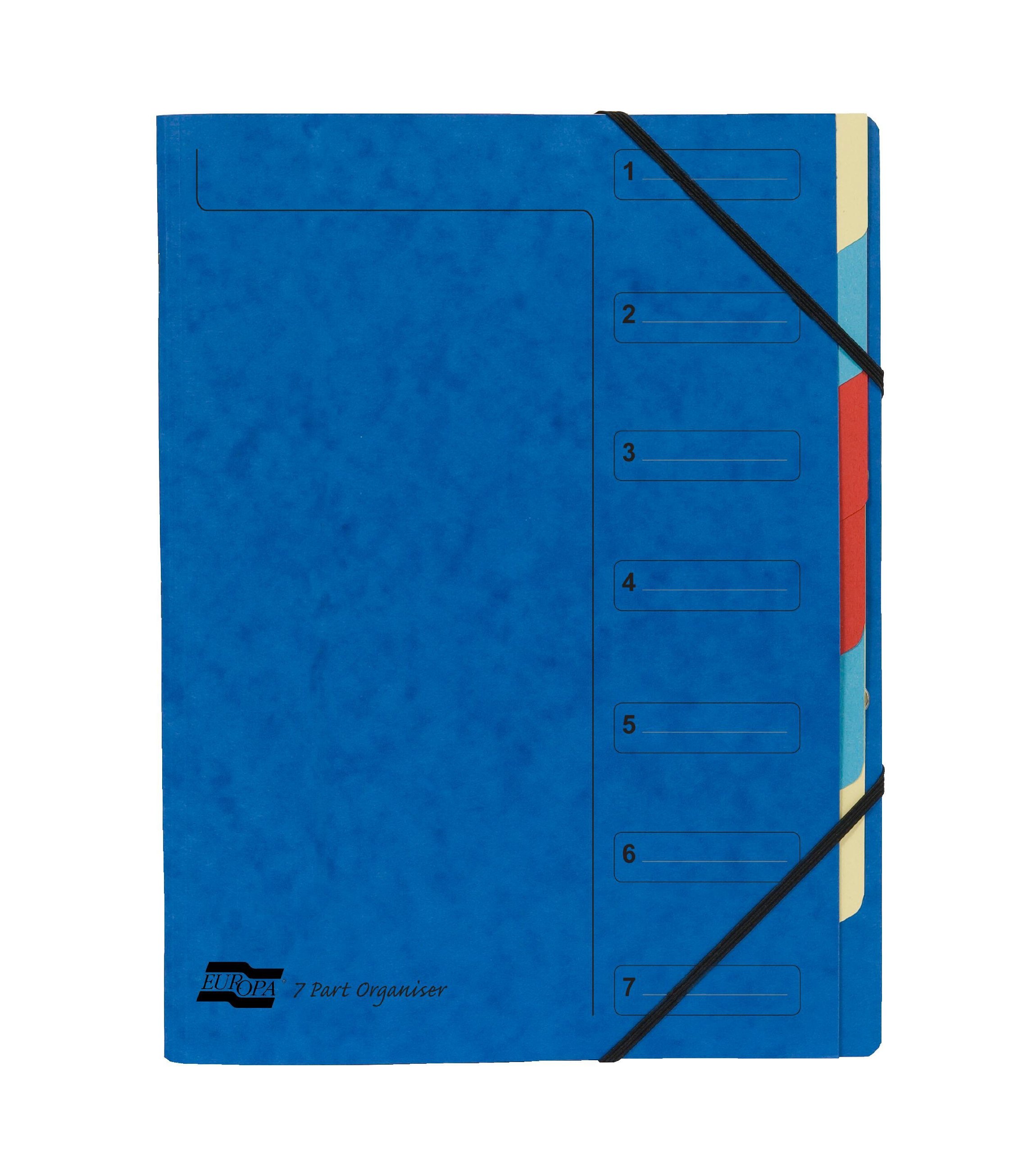 Exacompta Europa 7-Part Organiser 400gsm Pressboard A4 Blue