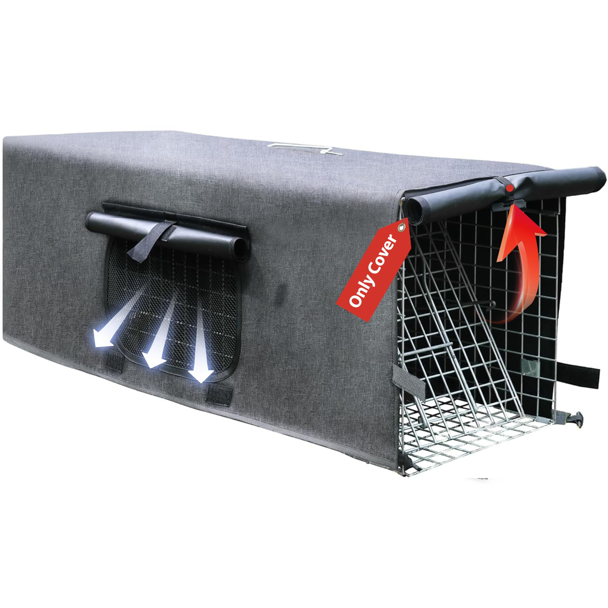 Anmials Trap Cage Cover, Trap Cage Cover with Mesh Window for 1-2 Door Humane Animal Trap Cage 32 x 10 x 12inch【Cover Only】