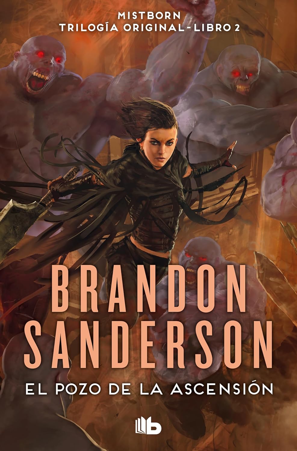 Portada de la novela de fantasía El pozo de la ascensión, segundo de la primera era de Nacidos de la bruma, de Brandon Sanderson