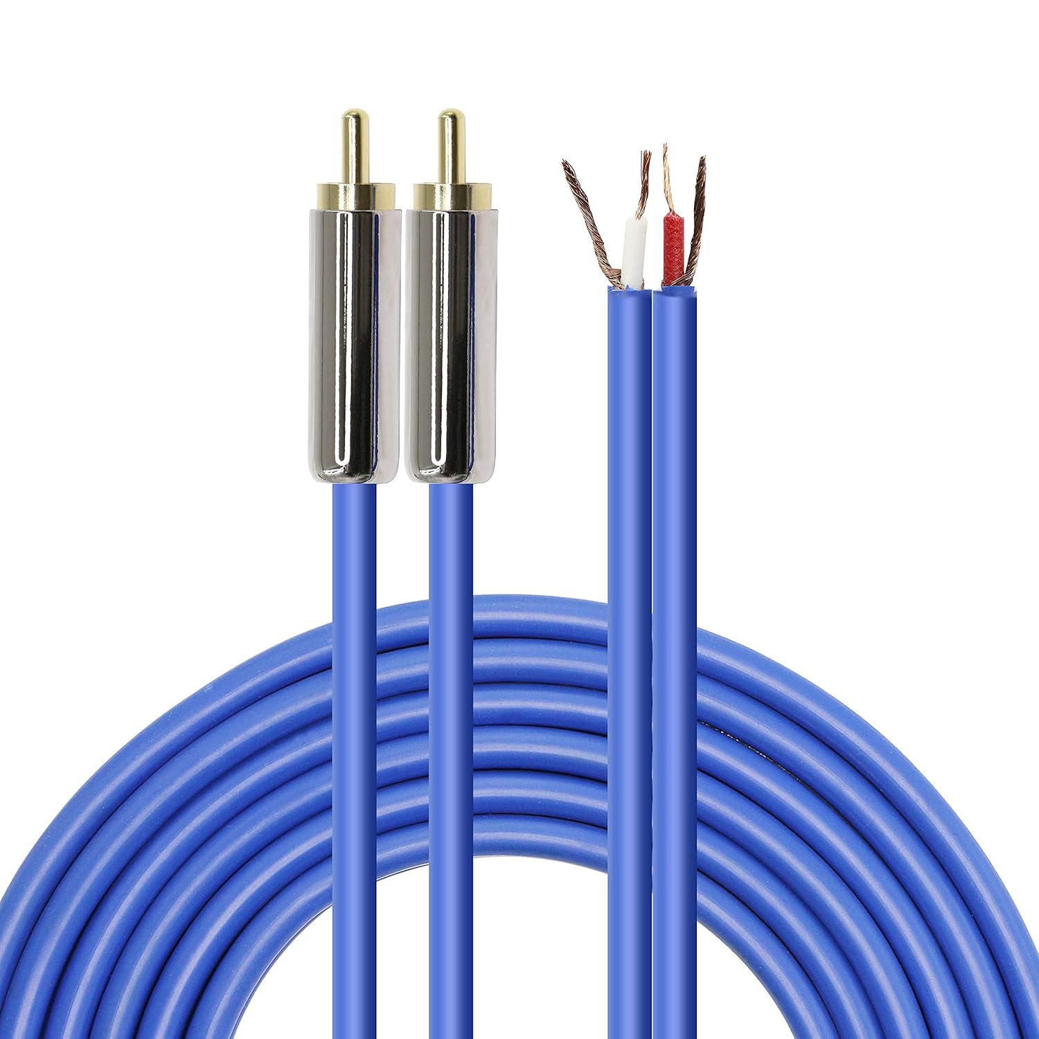 MEIRIYFA Speaker Cable to RCA Plug, 2RCA Speaker Wire Bare Wire OFC