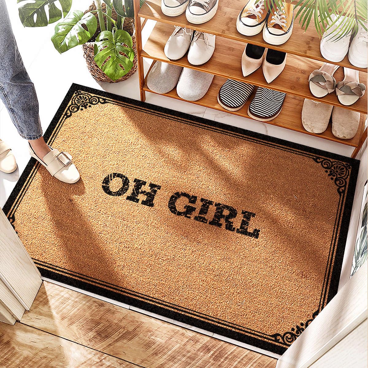 Tapis d'entrée grand format contre l'eau et les traces de pas de chien