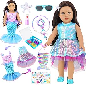 American 18 Inch Doll Makeup Accessories and Mermaid
