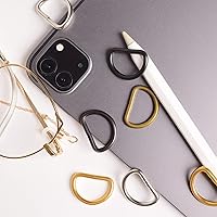 Vista 4 de 20 piezas de anillos en D de 1" (25mm) soldados de metal fuerte bronce semi-circular para collares de mascotas, hardware, bolsas, anillo de hebilla