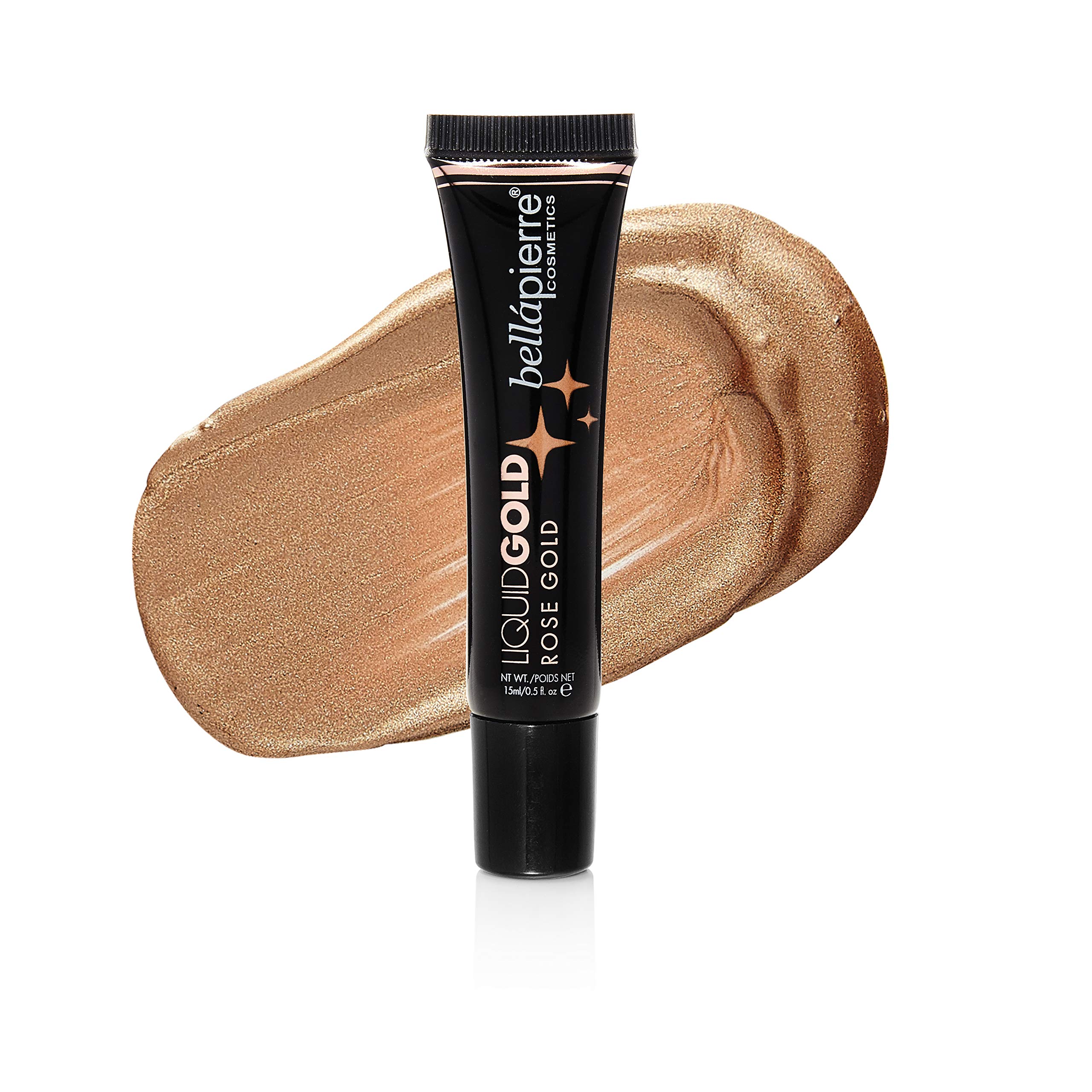 bellapierre Liquid Gold Shimmering Highlighter | Lightweight Radiant Makeup Adds Shimmer and Shine | Non-Toxic and Paraben Free - 0.5 Fl. Oz. (Rose Gold)