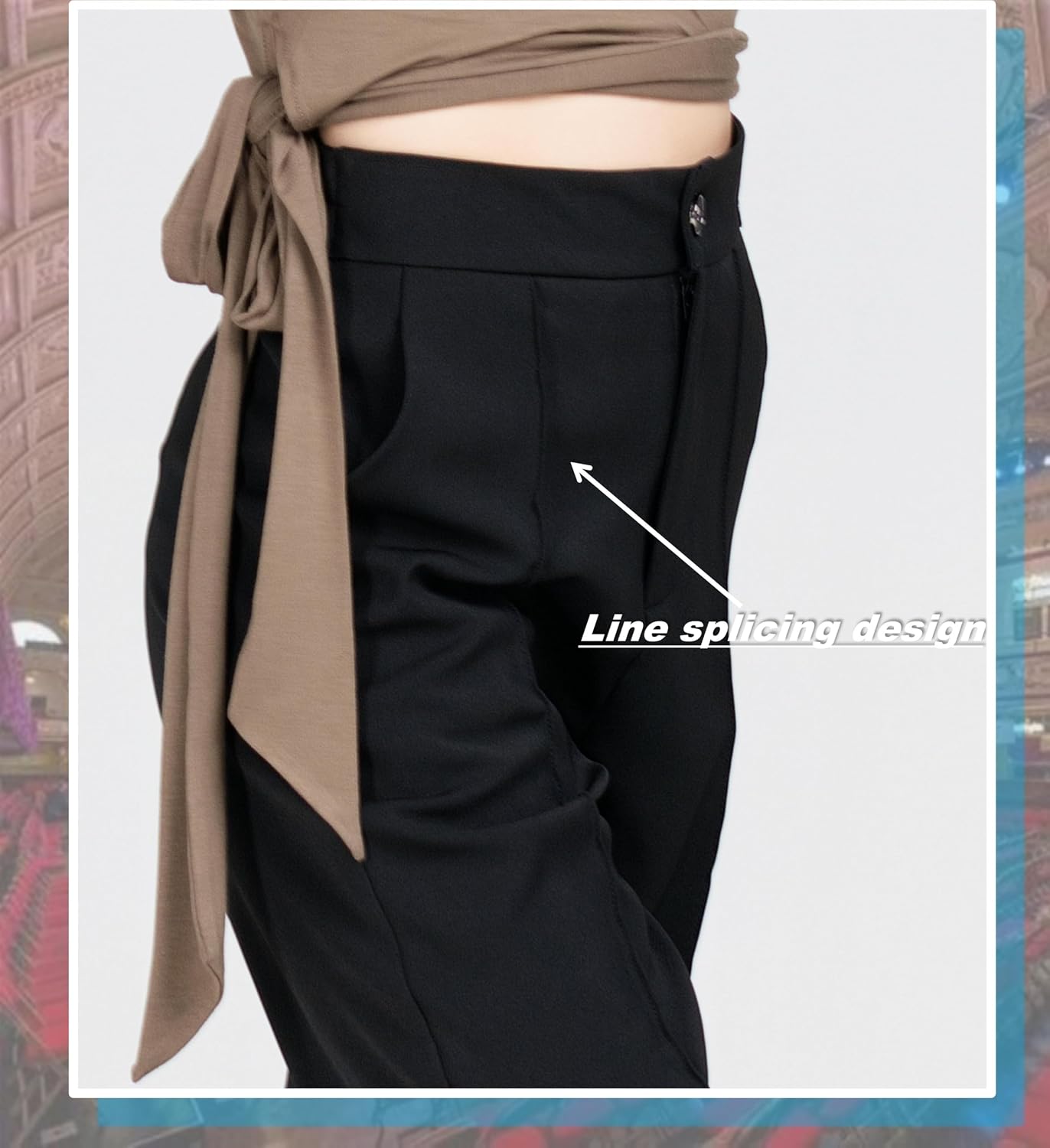 SCGGINTTANZ CR413 Latin Modern Ballroom Dance Professional Straight Tube Slimming Pants