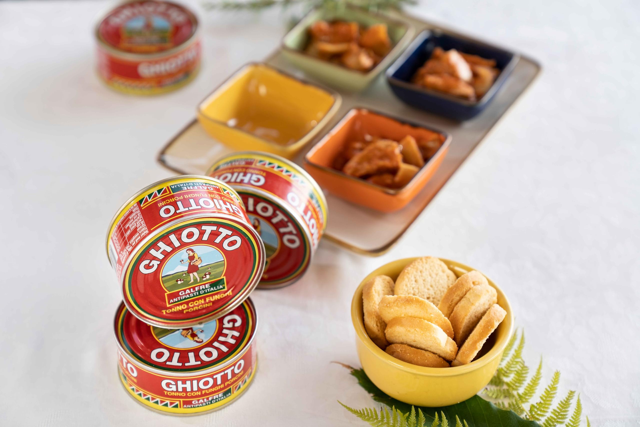 Ghiotto, Galfrè Antipasti d'Italia, Tonno con Funghi Porcini, Condimento per Aperitivi, Contorni e Insalate, Formato Scorta da 6x300g