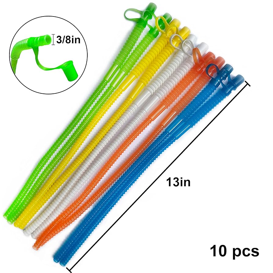 straw Amazon.com: Reusable Plastic Straws 13 Inch - Bendy Drinking