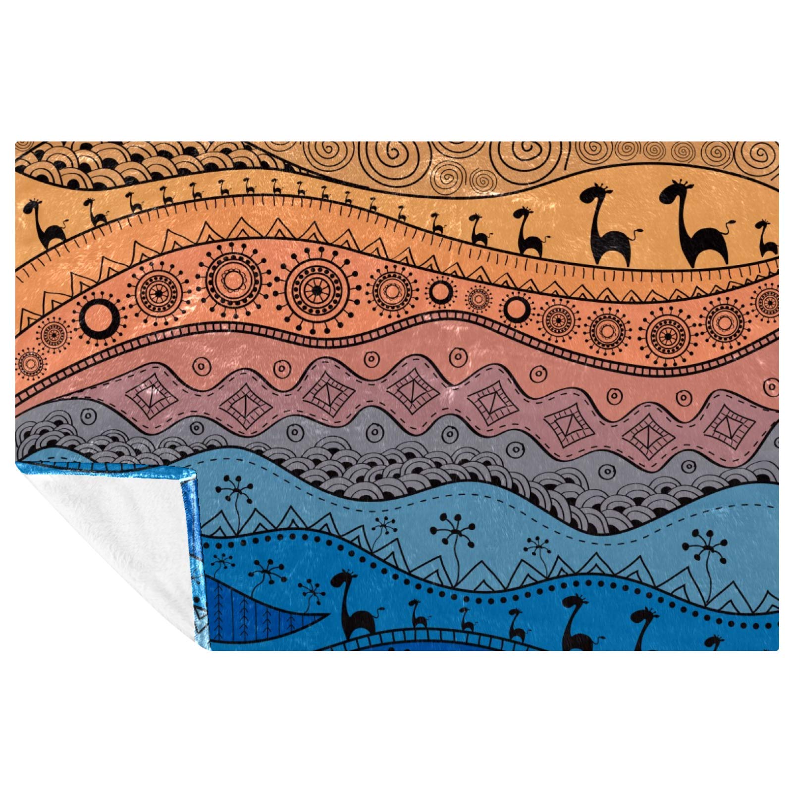 Couverture douce et chaude au design tribal africain, finitions haut de gamme