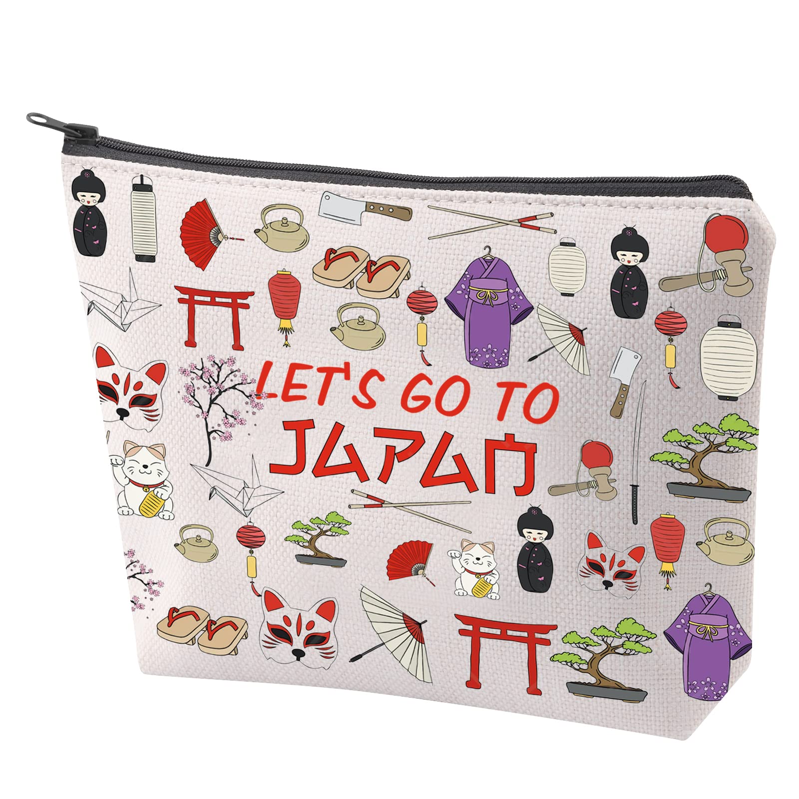 ZJXHPO Japan Trip Travel Case - Tokyo Journey Souvenir Makeup Bag With Zipper