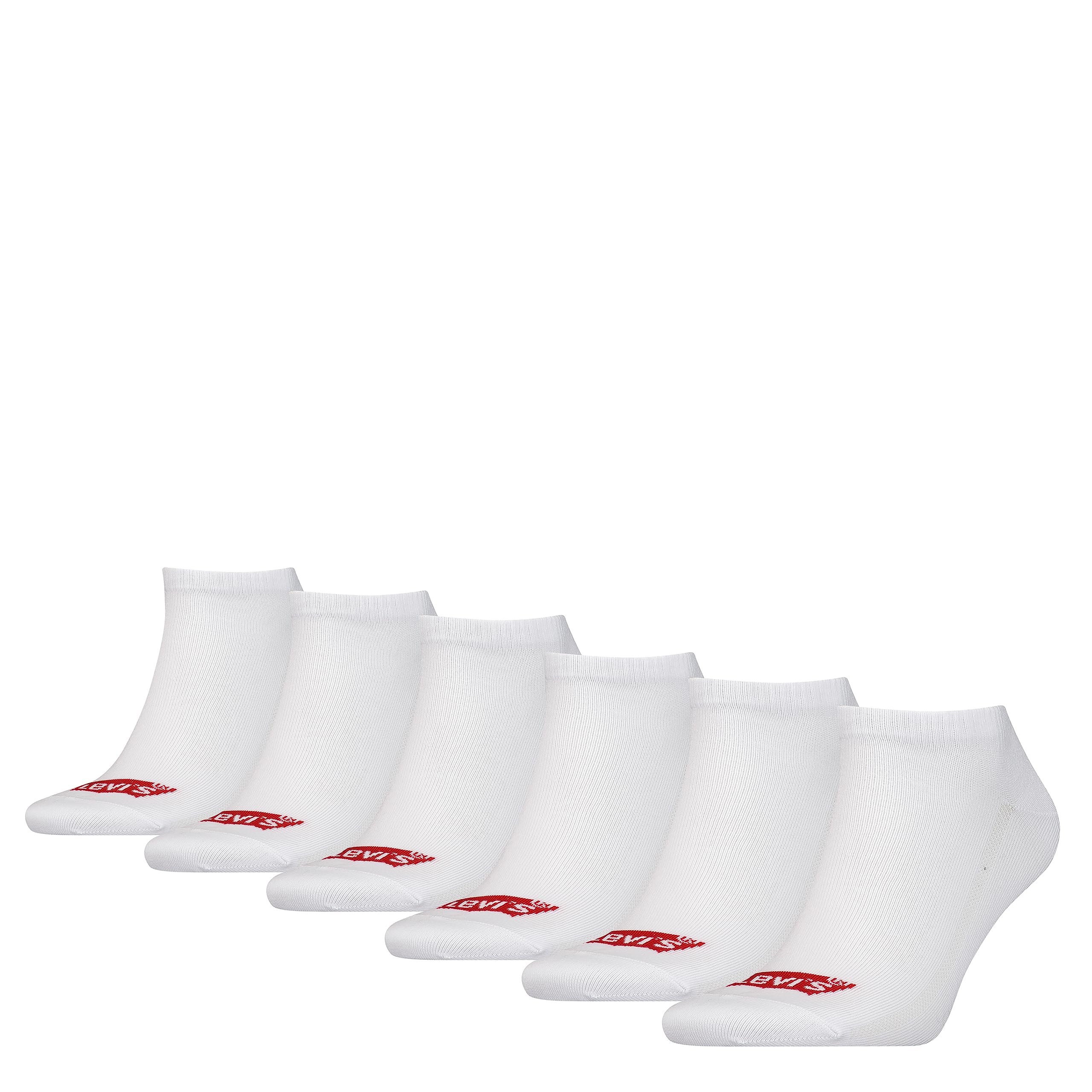 Levi's Unisex Batwing Logo sneaker socks, White, 35/38