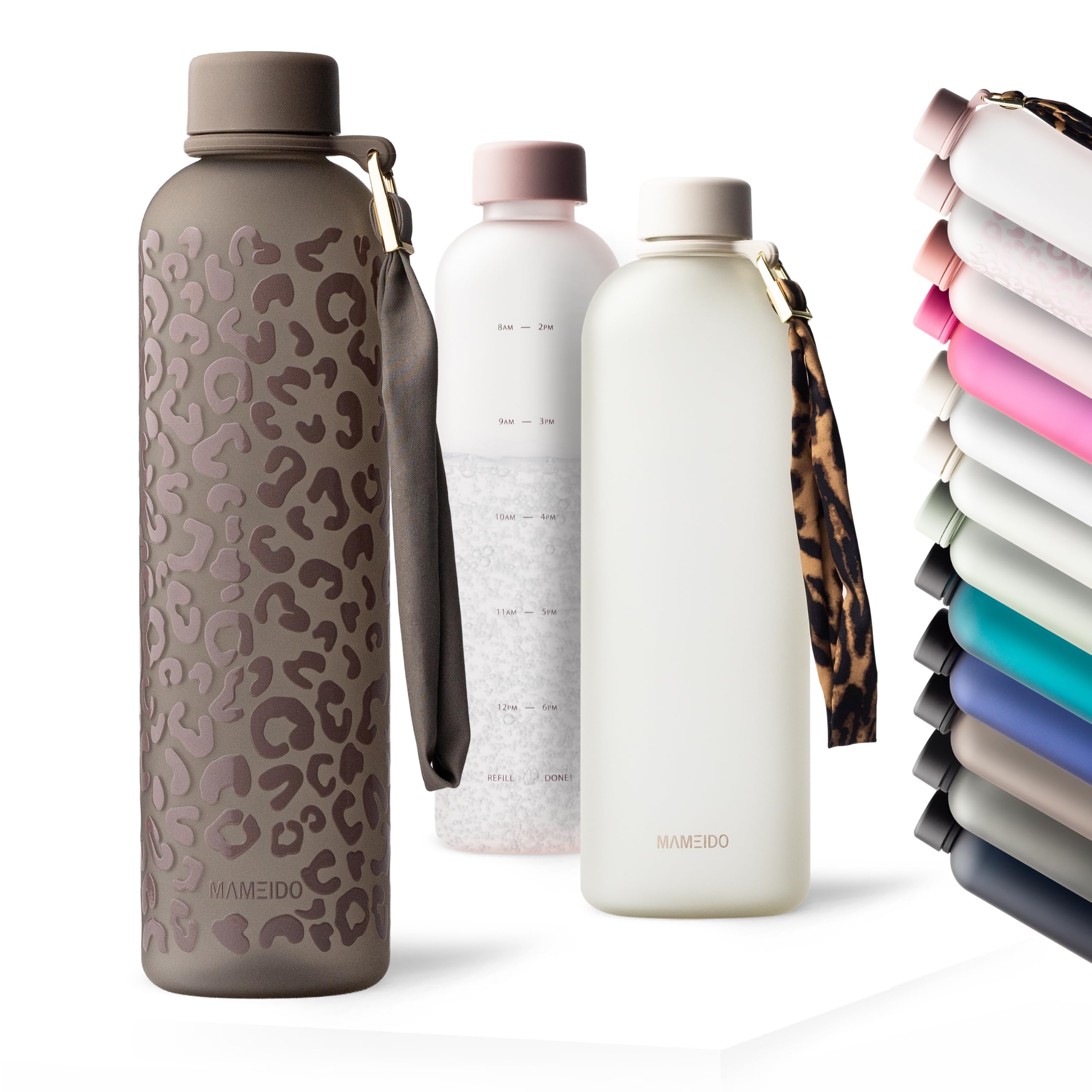 MAMEIDO Water Bottle with Time Markings 1 L (Wild Allure)