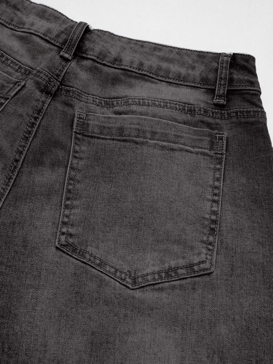 Flamingals Wide Leg Jeans for Women Mid Waist Baggy Stitch Decor Denim Washed Pants Without Belt - Image 6