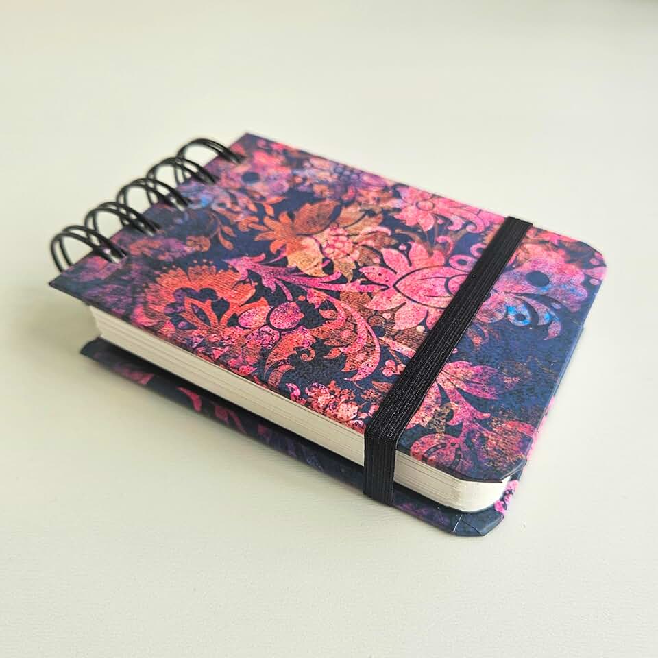 Mini Sketchbook para Aquarela 11x8 cm, Capa Dura Espiral, 40 folhas/ 80 páginas 300g Montval - sem ácido, prensado a frio grão fino, blocos de papel para artistas, caderno para pintura artística profissional, livro de aquarela de bolso (Rosa)