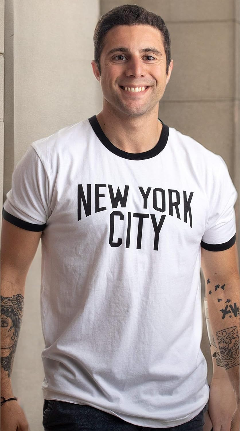 New York City | Iconic NYC Lennon Ringer Vintage Retro Style Men Women T-Shirt - Image 8
