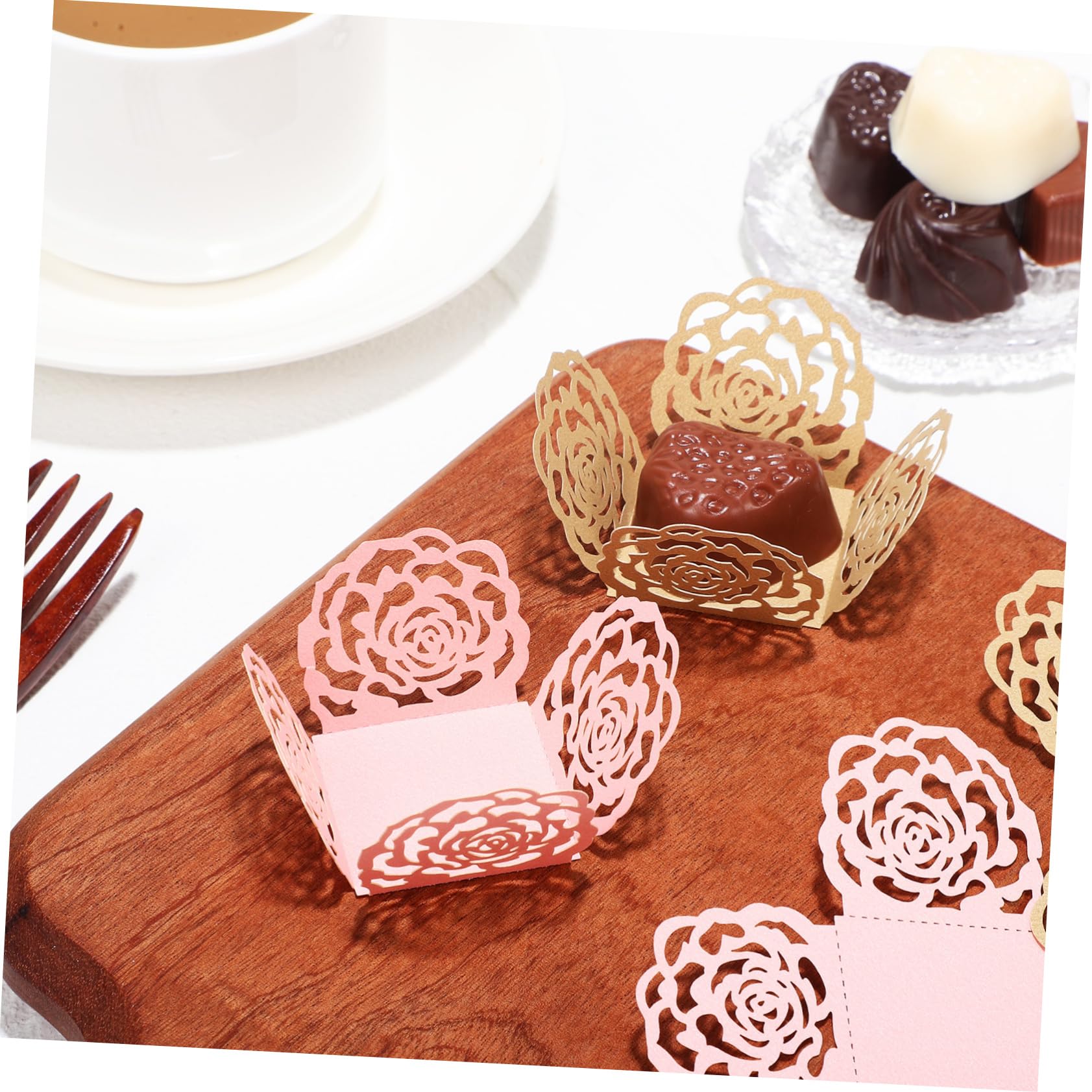 TOPBATHY 5 Ensembles Couvertures De Chocolat Doublure De Petit Gâteau Para Hauts De Forme Point Présentoir De Bonbons Caissettes pour Mini Cupcakes Moules À Pâtisserie Papier 100 Pièces * 5