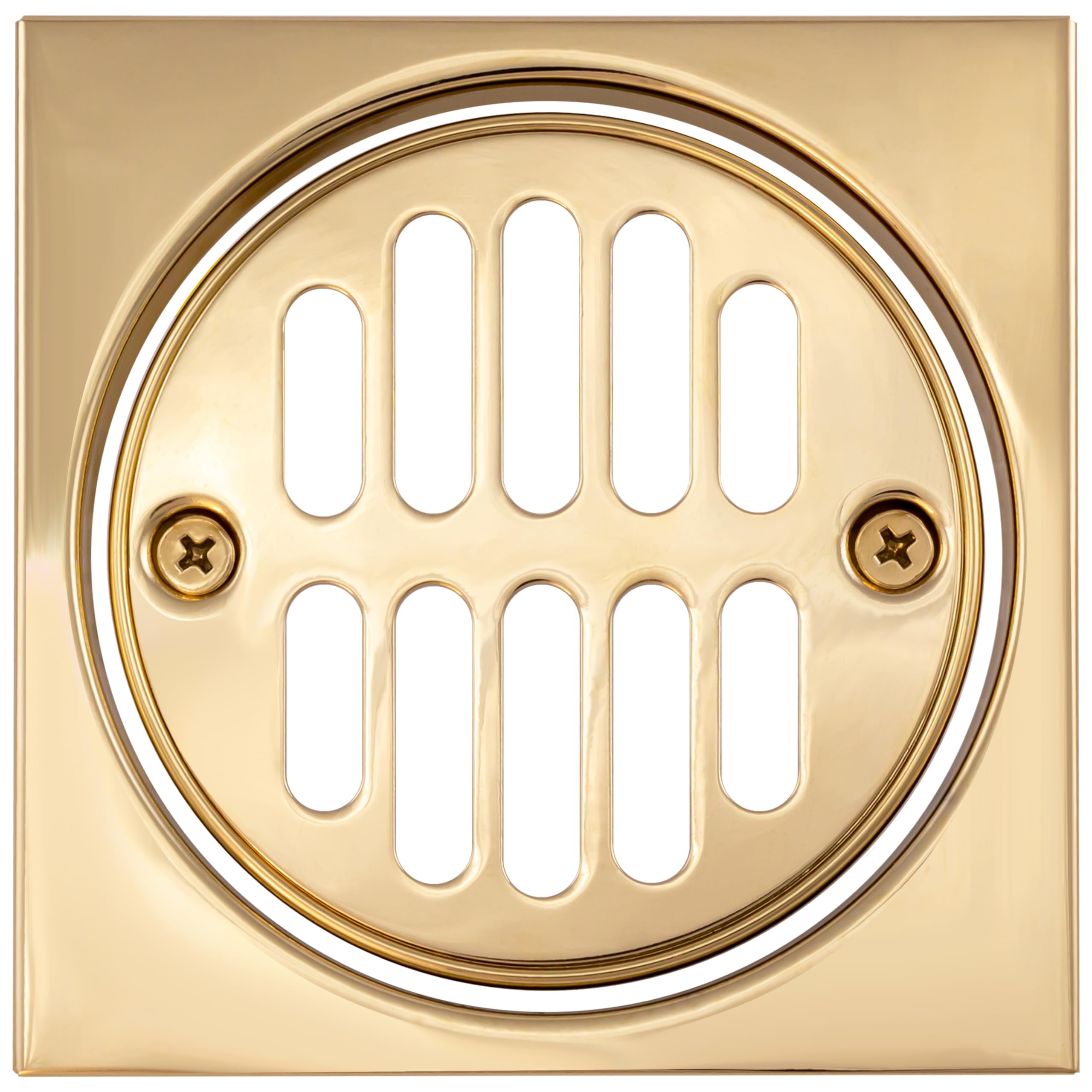 Filtre de douche carré Westbrass D313-03 laiton poli 4 1/4 pouces bonde évacuation caniveau