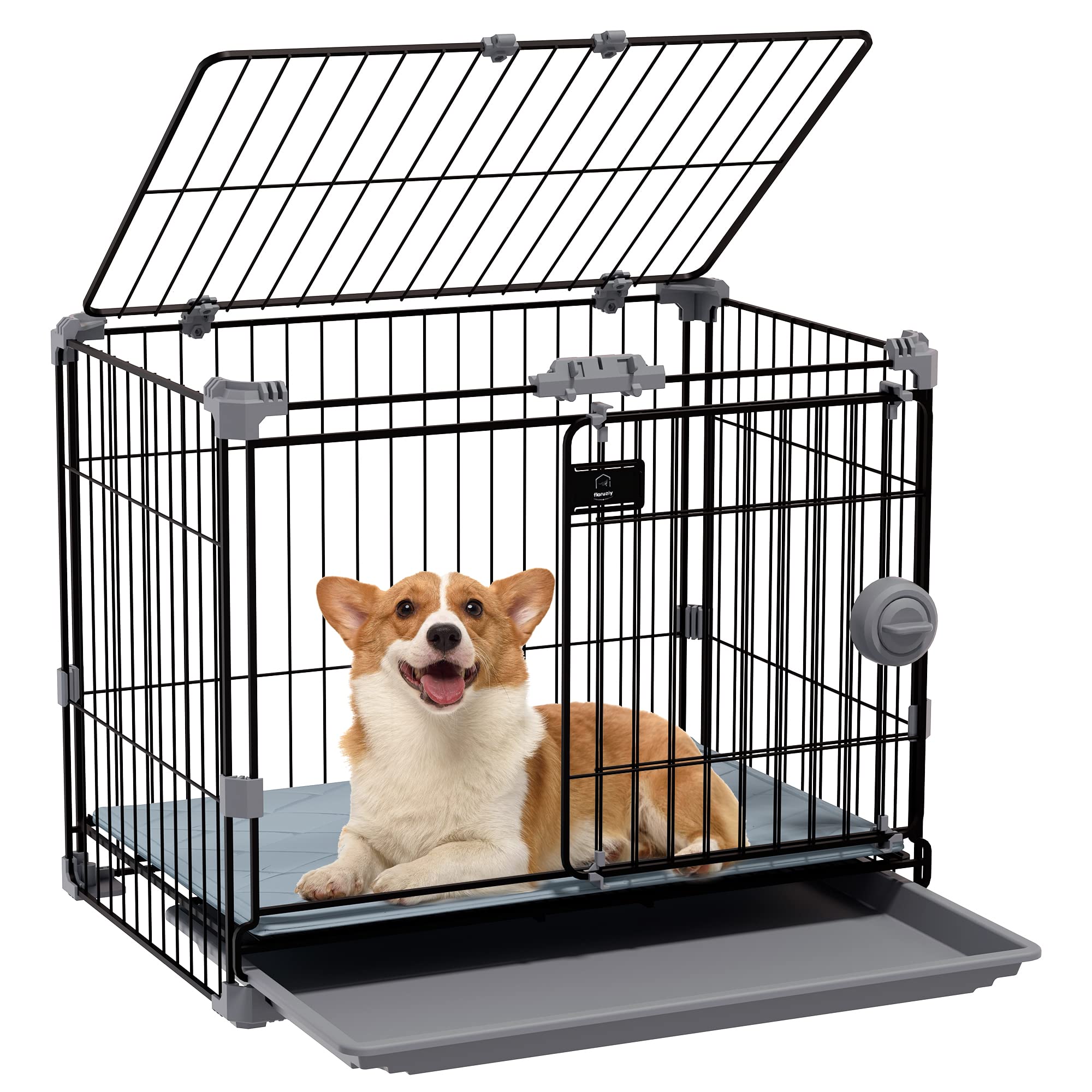 FLARUZIY Dog Crate Puppy Kennel Dog Cage Accessories, Grey(Dog Cage not Included)