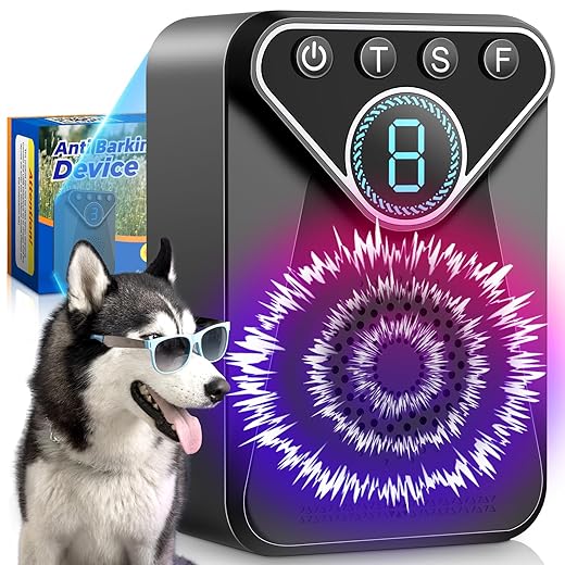 Anti Barking Device for Dogs, Ultrasonic Dog Barking Control Devices Up to 50 Ft Range with 9 Modes, Rechargeable Waterproof Bark Deterrent Box, Dog Barking Silencer for Almost Dogs Indoor Outdoor
