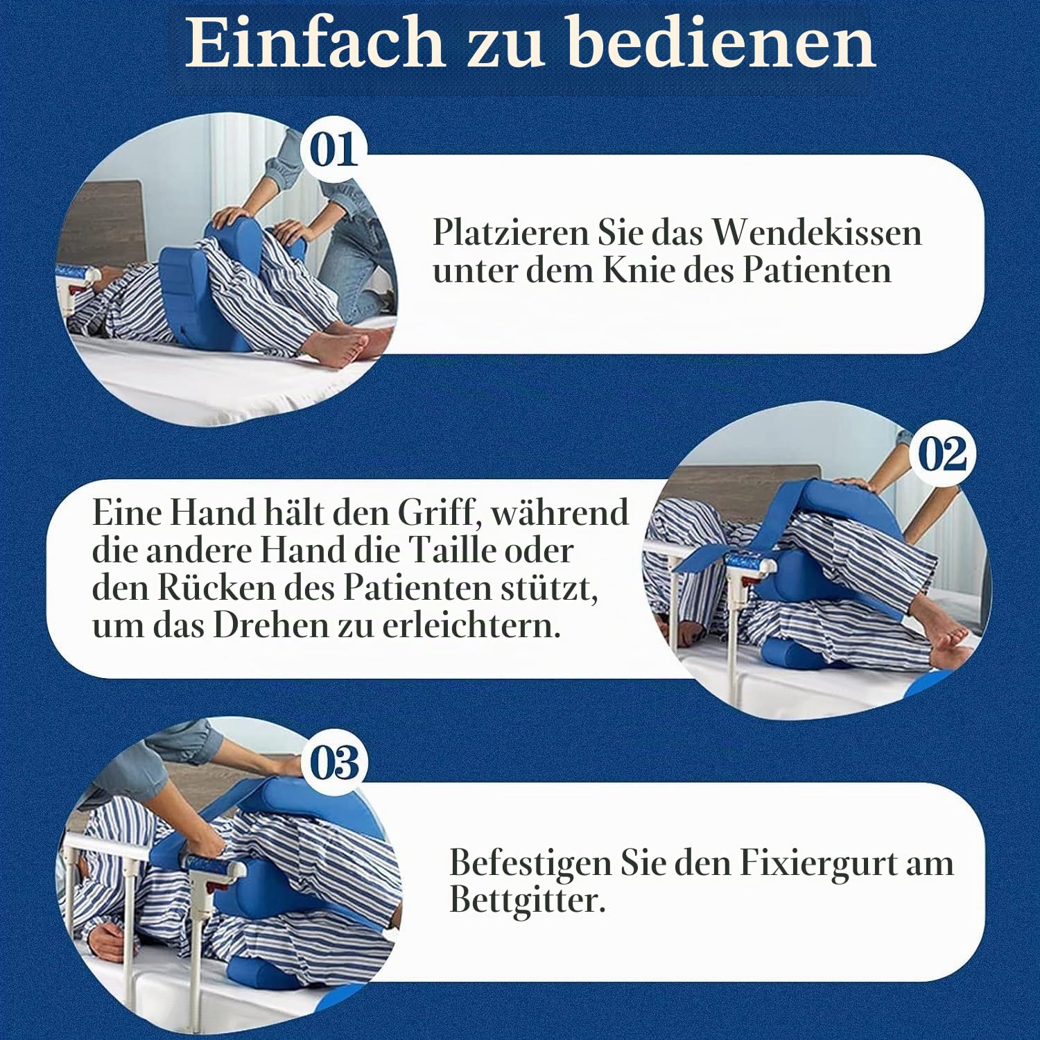 Multifunktionales Drehgerät, Patientenwender Aufsehhilfe Hilfsmittel Für Bettlägerige Patienten Ältere Menschen Bettruhe-Patienten-Drehgerät wasserdichte Transferunterlage