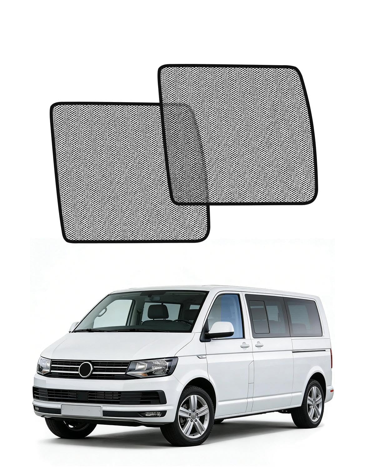 Moskitonetz für VW T5 T6 Seitenfenster | Mit Reißverschluss & Magneten für Sonnenschutz & Staubschutz | Ideal für Camping, Auto-Übernachtung & Belüftung auf Reisen